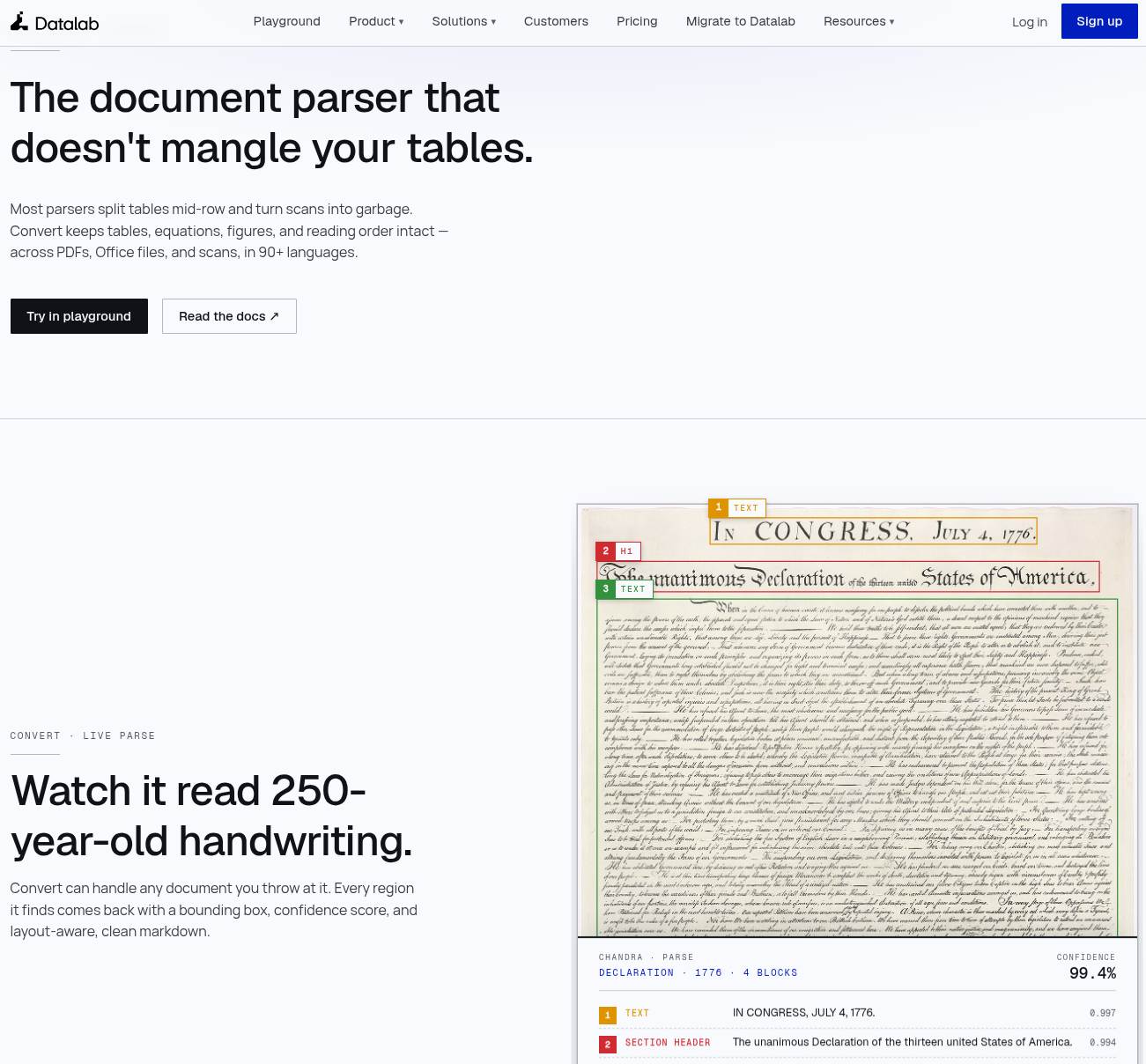 The datalab web page