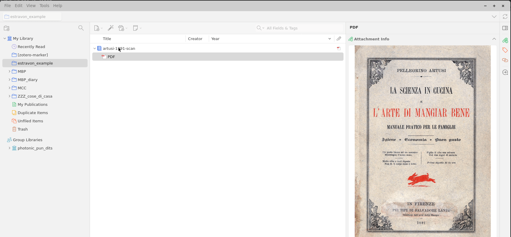 The Estravon extract dialog showing section name, page range, and mode selector